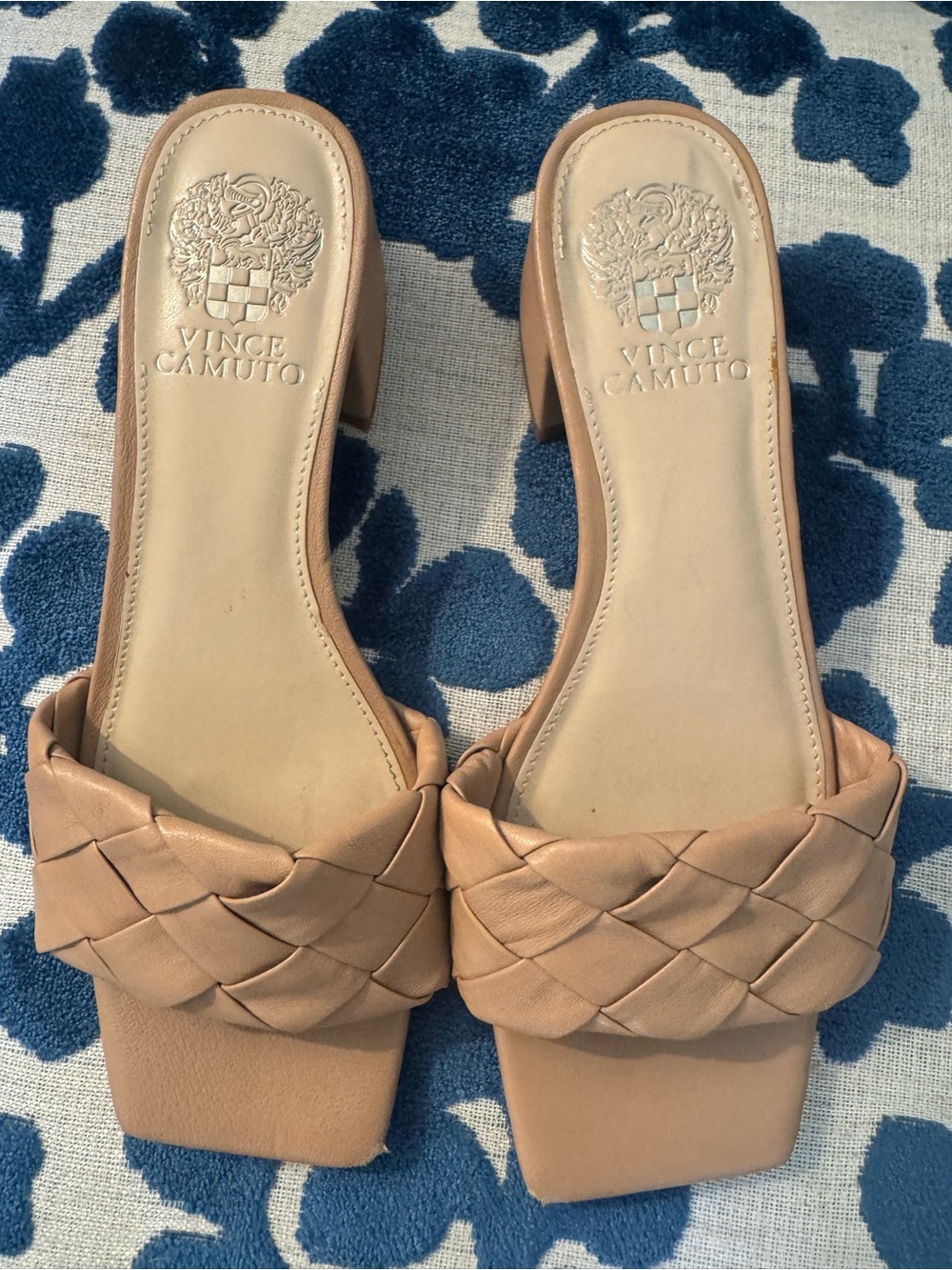 Vince Camuto Tan Braided Slide Mules